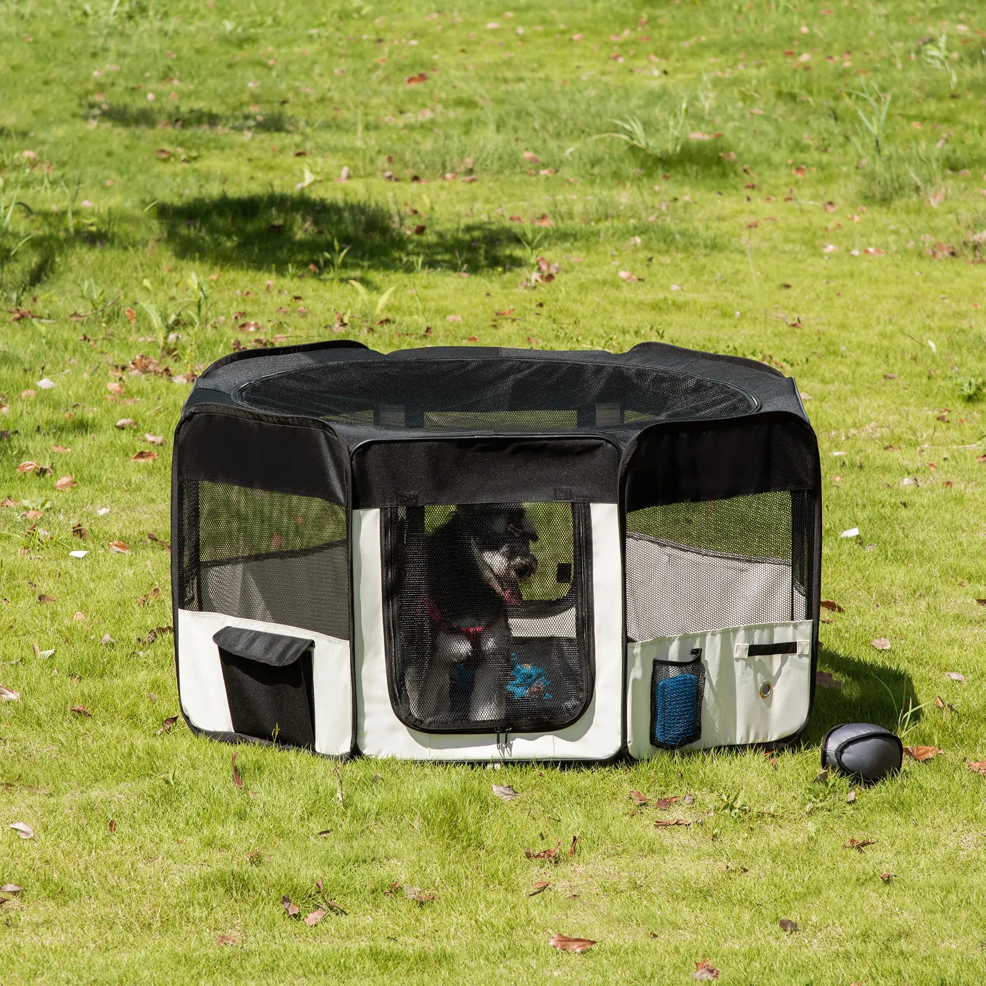 49.2-Inch Soft Folding Dog Playpen, Outdoor Pet Pen with Bag Houses, Kennels & Pens at Gallery Canada