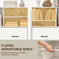 Armoire de classement latérale de bureau, 1 tiroir, étagères ouvertes, blanc