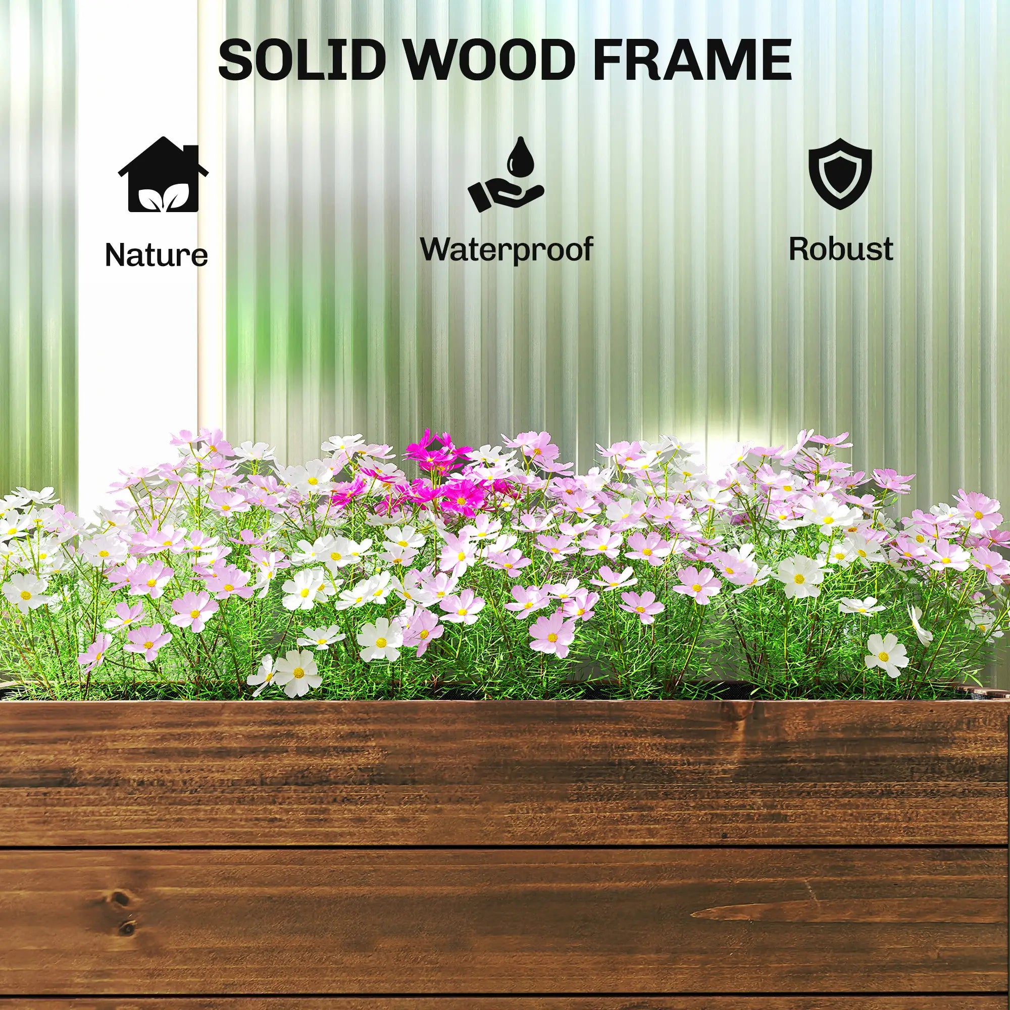 Raised Garden Bed With Wheels, Drainage Holes, Planter Box With Liner Wooden Planter Boxes at Gallery Canada
