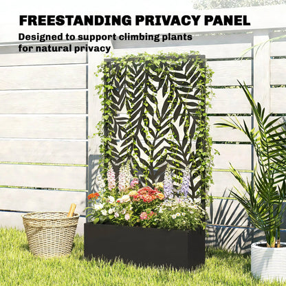 Metal Planter Box With Trellis, 44.5" Raised Garden Bed Galvanized Planter Boxes at Gallery Canada