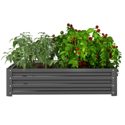 4' x 4' x 1' Galvanized Steel Raised Garden Bed, Light Grey Galvanized Planter Boxes at Gallery Canada