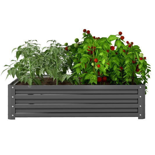4' x 4' x 1' Galvanized Steel Raised Garden Bed, Light Grey Galvanized Planter Boxes Light Grey at Gallery Canada