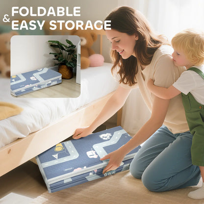 Foldable Baby Play Mat, 77" x 58", Alphabet Track Theme Kids Gym & Playmats at Gallery Canada
