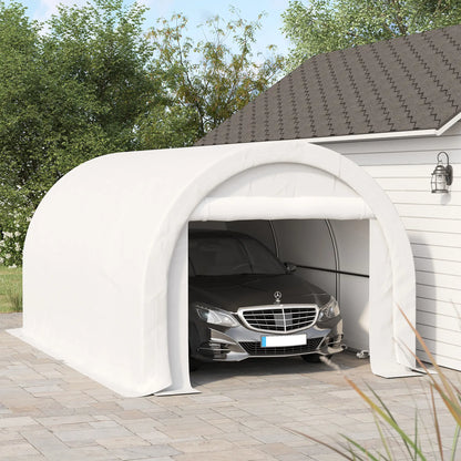 10' x 16' Heavy Duty Carport Tent, PE Cover, White Car Shelters at Gallery Canada