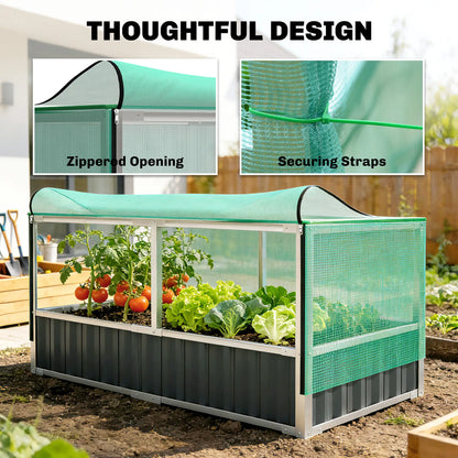 Steel Raised Garden Bed, 5.7 x 3 x 2.3ft, With Cover And Gloves, Dark Grey Galvanized Planter Boxes at Gallery Canada