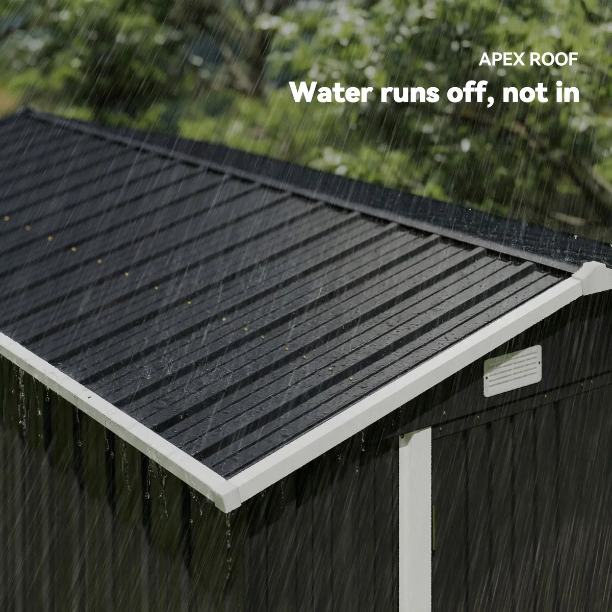 12' x 8' Metal Shed, Heavy Duty Outdoor Storage, Dark Grey Sheds at Gallery Canada