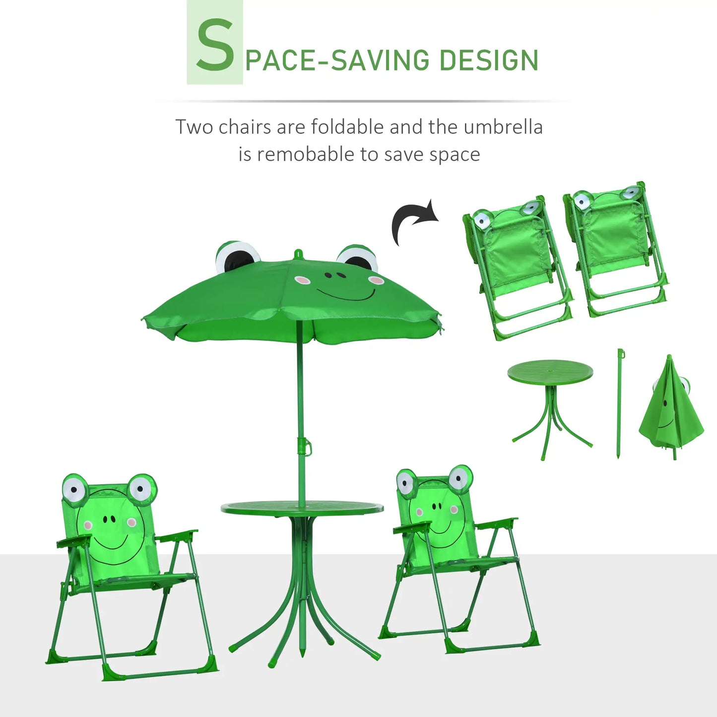 Kids Folding Picnic Table Set, Outdoor Garden, Green Kids Outdoor Furniture at Gallery Canada