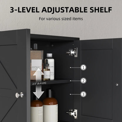 Farmhouse Bathroom Medicine Cabinet, Barn Doors, Adjustable Shelf, Black Bathroom Cabinets at Gallery Canada