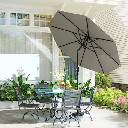 Aluminum Patio Umbrella, 8.5ft, Garden Outdoor Parasol, Light Grey Offset Cantilever Umbrellas at Gallery Canada