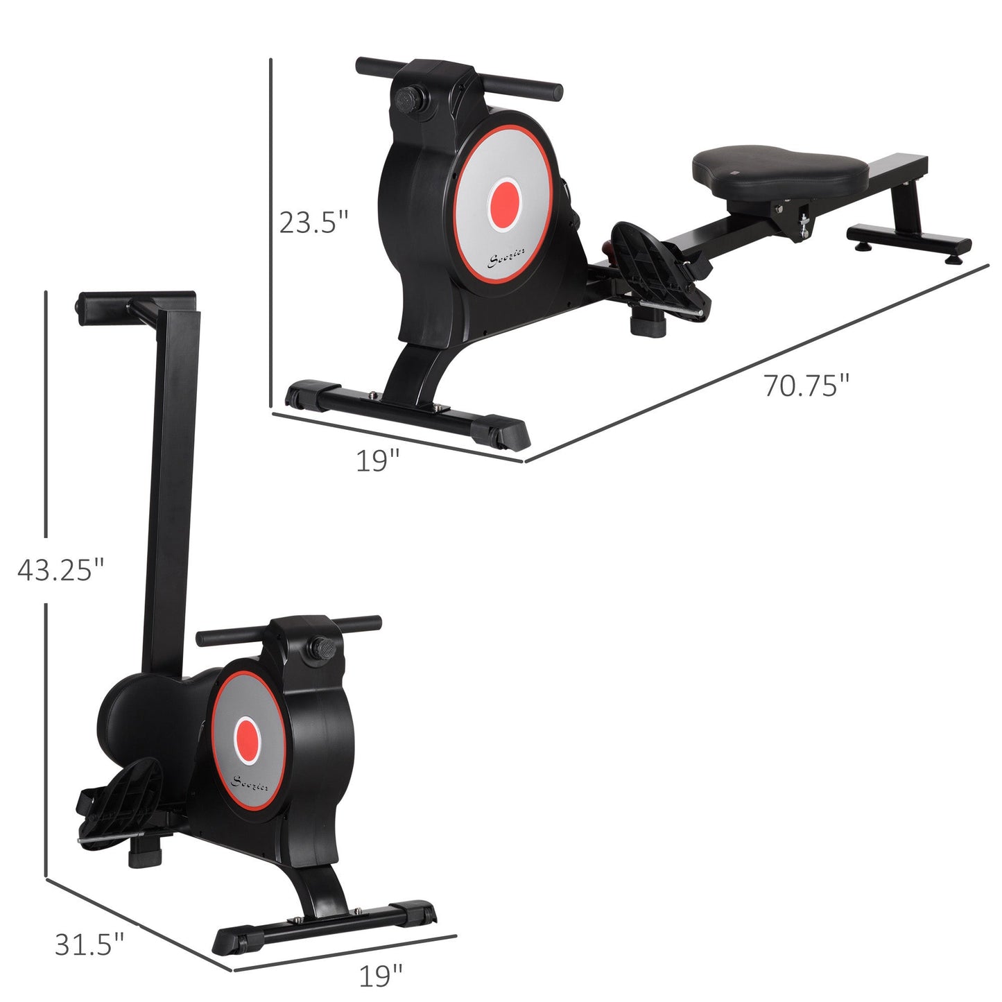 Magnetic Rowing Machine, Foldable Rower with 8 Level Resistance, Digital Monitor &; Transport Wheels for Home Gym at Gallery Canada