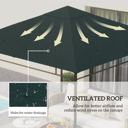 10' X 10' Square Gazebo Canopy Replacement Cover, Green, Charcoal Gazebo Canopy Replacement at Gallery Canada