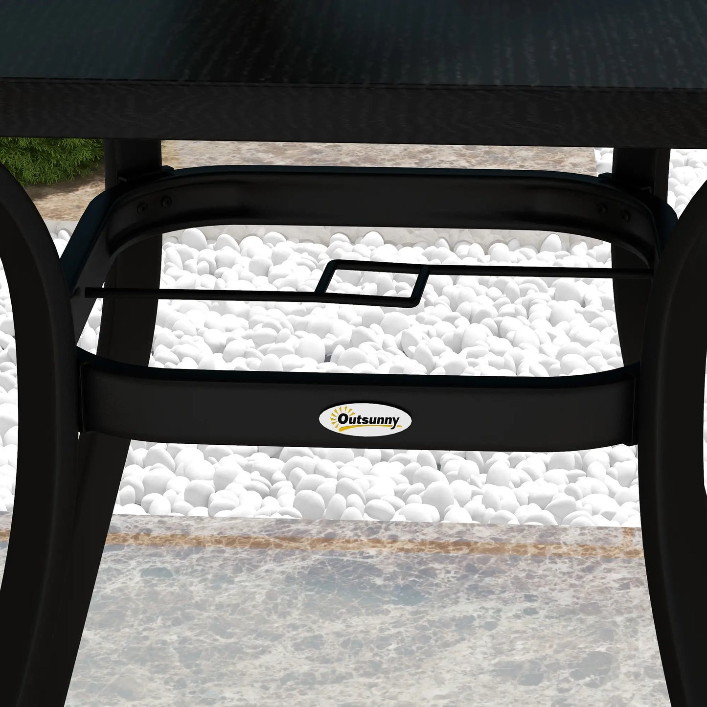 Rectangle Patio Dining Table for 4, Steel Legs, Metal Tabletop, Black Patio Dinning Tables at Gallery Canada