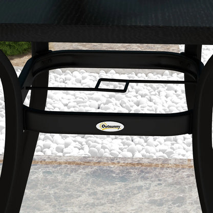 Rectangle Patio Dining Table for 4, Steel Legs, Metal Tabletop, Black Patio Dinning Tables at Gallery Canada