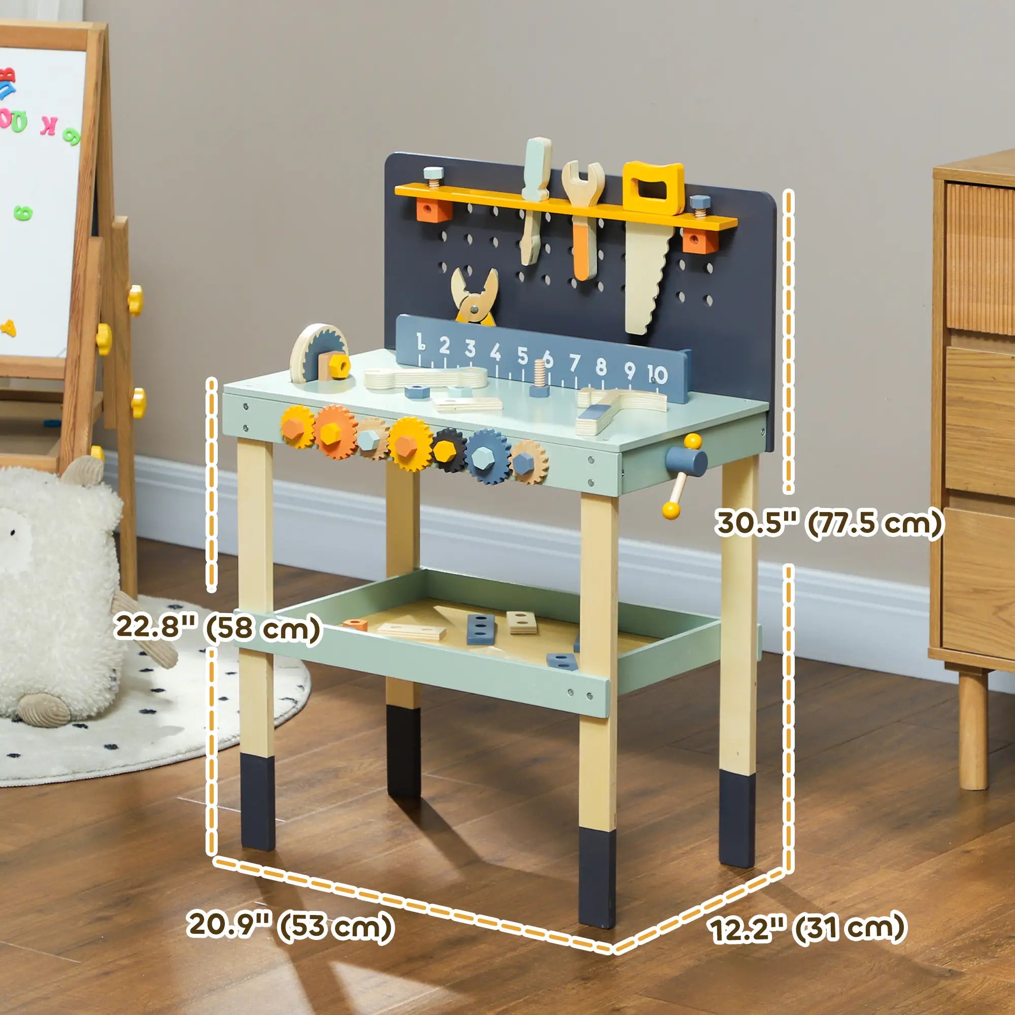 49 Piece Kids Workbench Playset, 3-6 Years, Light Blue Play Houses at Gallery Canada