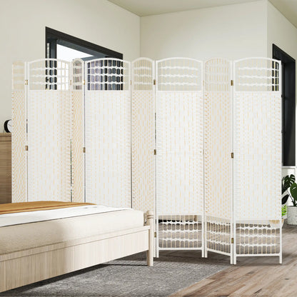 8 Panel Folding Room Divider, Portable Privacy Screen, White Room Dividers at Gallery Canada