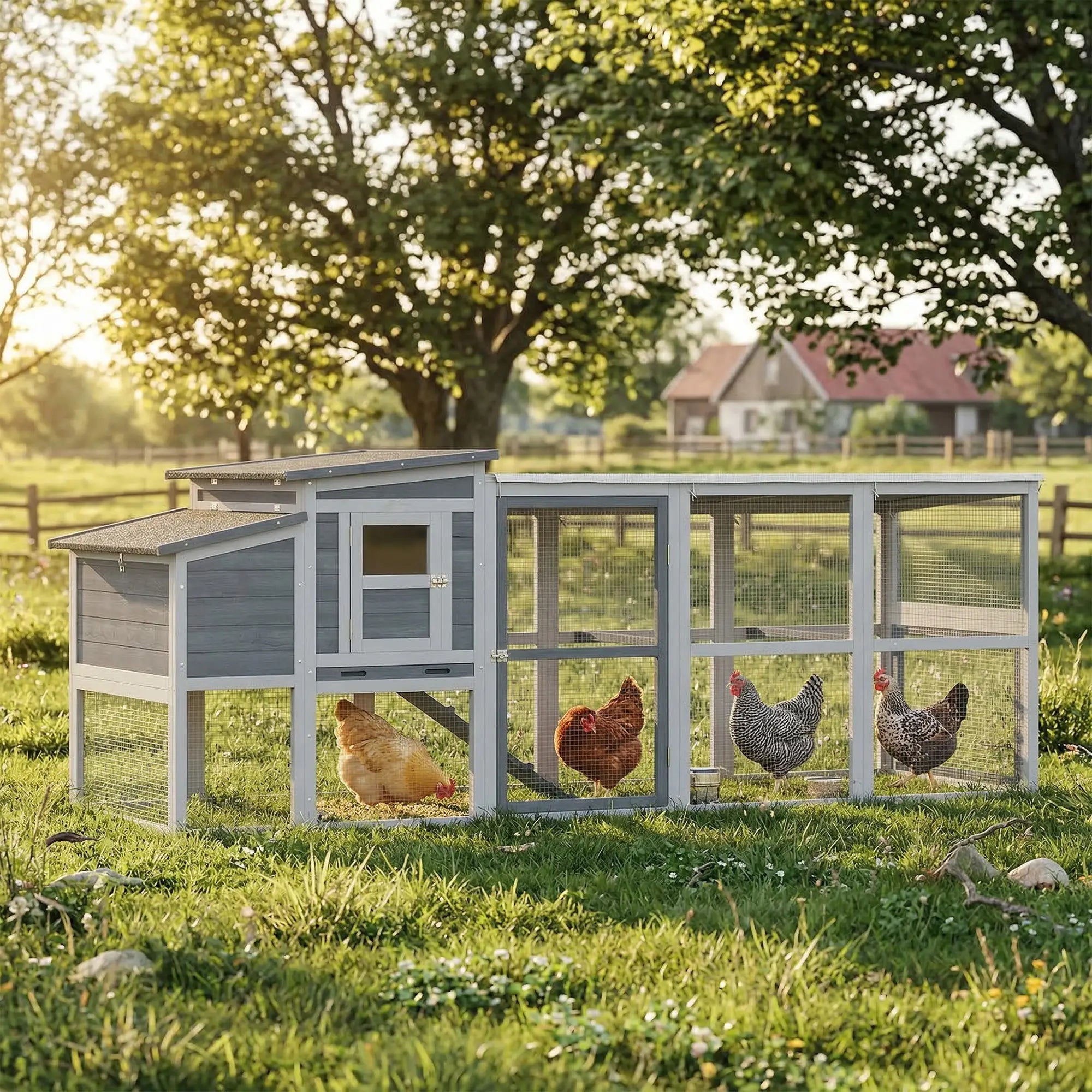 Large Chicken Coop, Wooden Hen House With Covered Run Chicken Coops at Gallery Canada