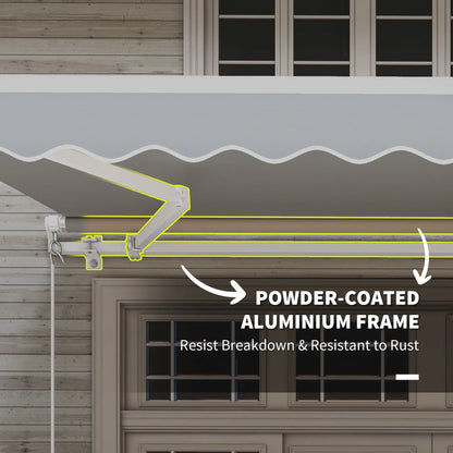 12' x 10' Retractable Awning, UV Resistant, Aluminum Frame, Grey Deck Awnings at Gallery Canada