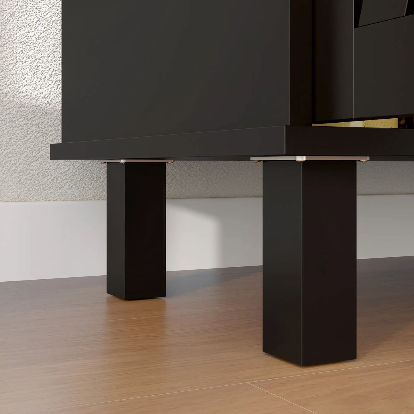 Kitchen Sideboard Cabinet, 4 Barn Doors, 2 Adjustable Shelves, Black Bar Cabinets at Gallery Canada