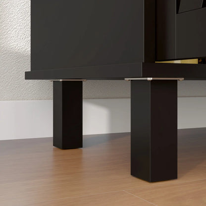Kitchen Sideboard Cabinet, 4 Barn Doors, 2 Adjustable Shelves, Black Bar Cabinets at Gallery Canada