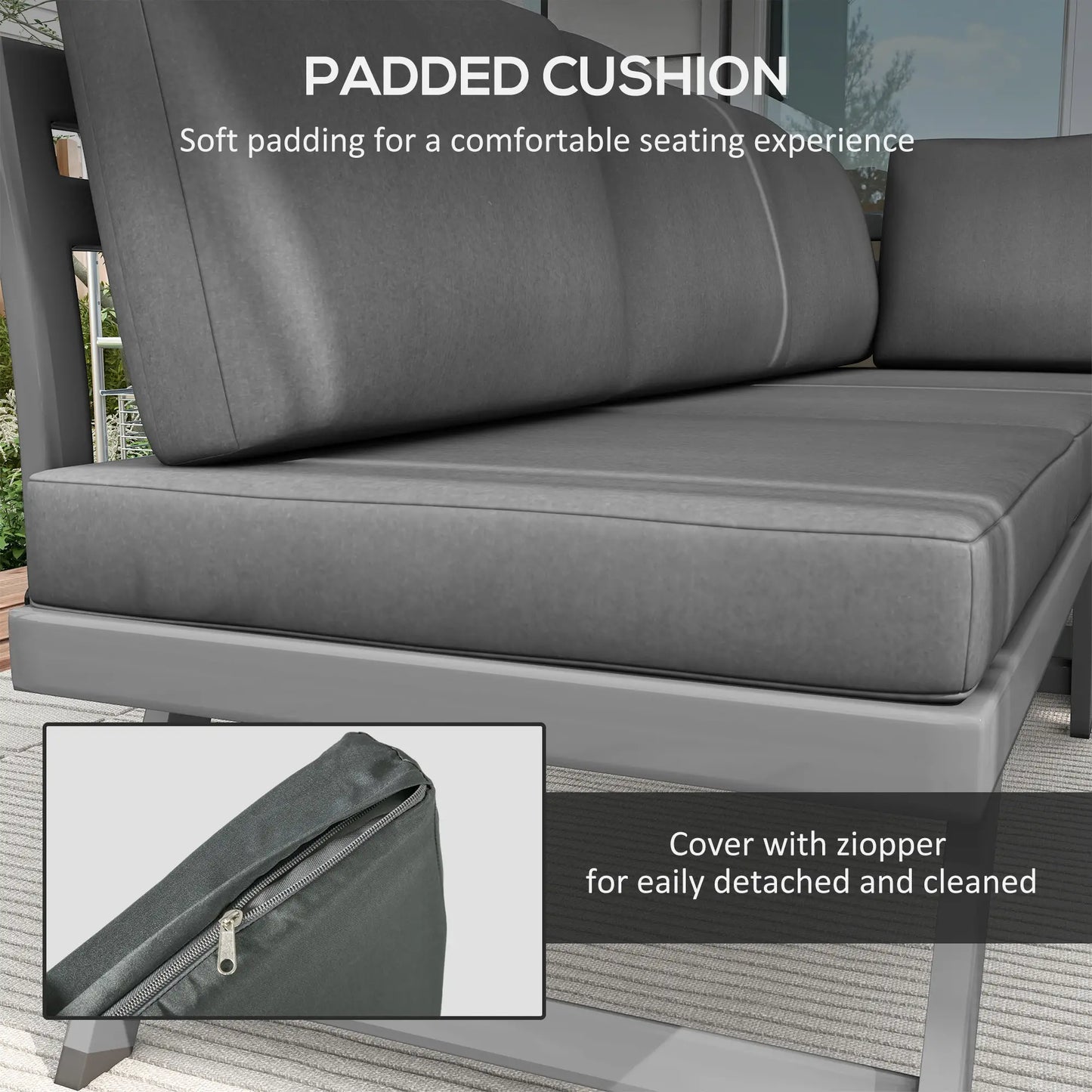 Outdoor Corner Garden Set, 4-Piece Convertible Furniture, Grey Patio Furniture Sets at Gallery Canada