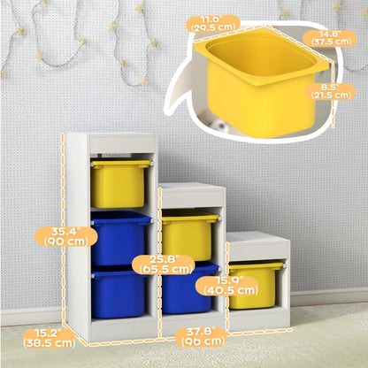 3 Layer Toy Storage Organizer Kids Bookshelf, 6 Plastic Bins, Yellow, Blue Baby & Kids Storage at Gallery Canada