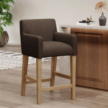 Counter Stool, Rubberwood Frame, Contemporary, 24" L x 23" W x 39.5" H, Brown Bar Stools at Gallery Canada