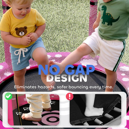 55" Toddler Trampoline, Safety Enclosure Net, Indoor Outdoor, Ages 3-6, Pink Trampolines at Gallery Canada
