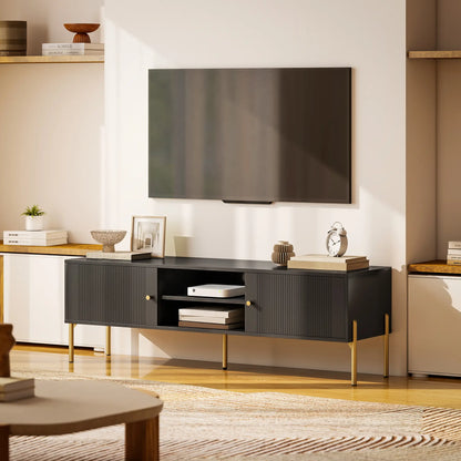 TV Stand for 65 Inch TVs, Entertainment Center with Shelves, Black TV Stands at Gallery Canada