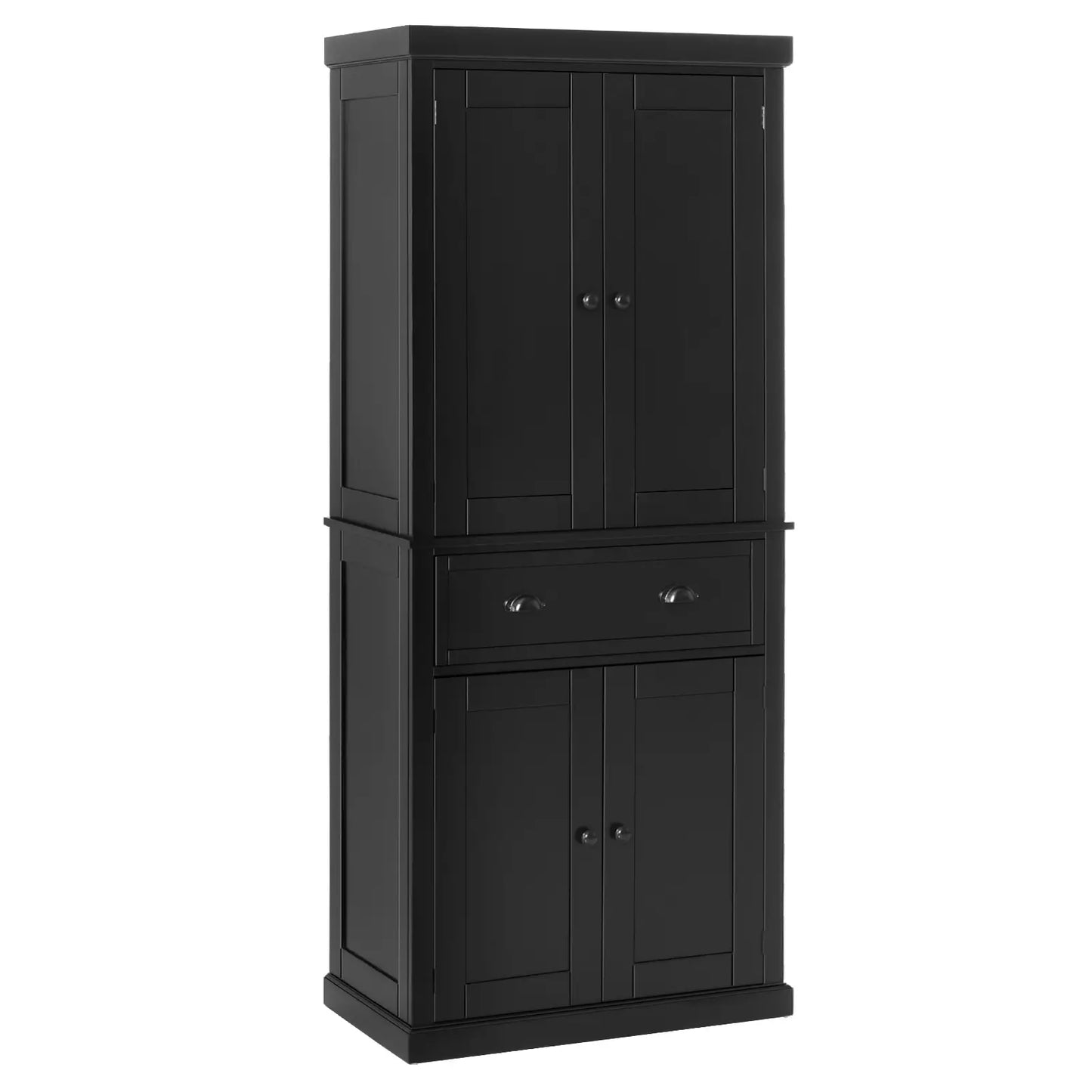 Standing Kitchen Cabinet, 2 Drawers, MDF Board, Black Kitchen Pantry Cabinets Black at Gallery Canada