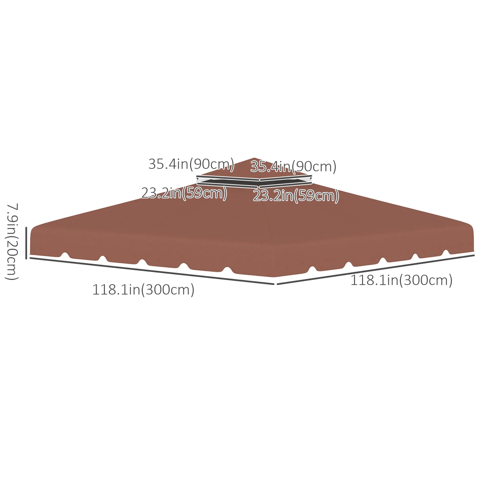 10' x 10' Gazebo Replacement Canopy, Double Vented Roof, Coffee Gazebo Canopy Replacement at Gallery Canada