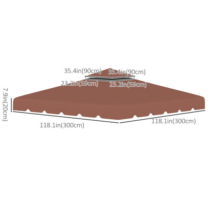 10' x 10' Gazebo Replacement Canopy, Double Vented Roof, Coffee Gazebo Canopy Replacement at Gallery Canada