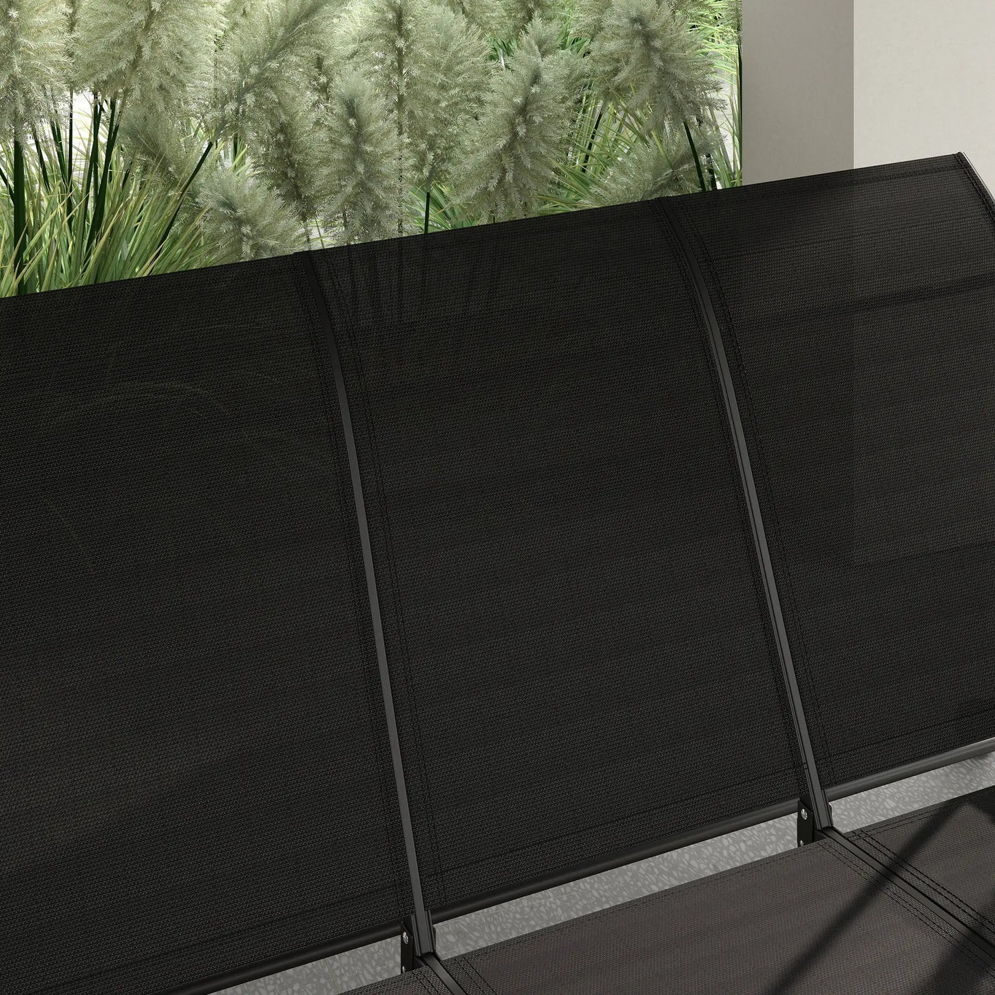 3 Person Porch Swing Chair, Adjustable Canopy, Black Porch Swings with Canopy at Gallery Canada