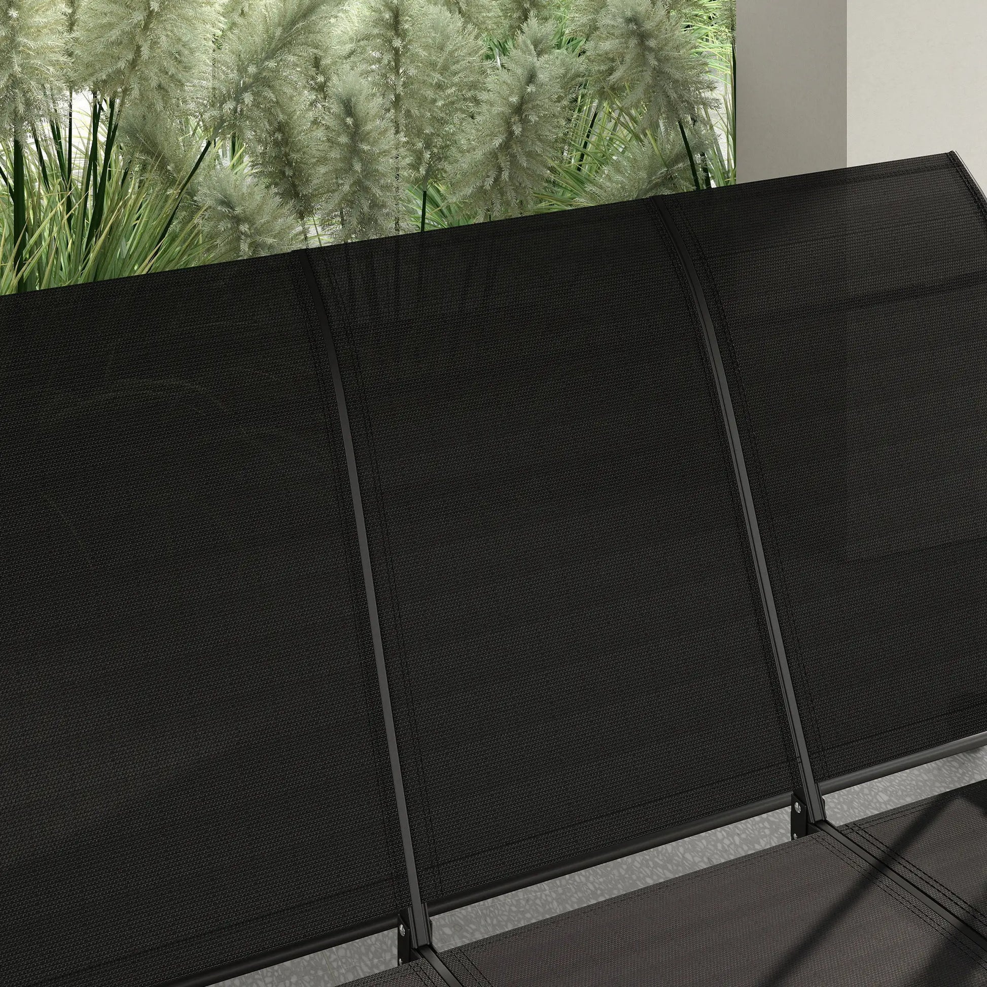 3 Person Porch Swing Chair, Adjustable Canopy, Black Porch Swings with Canopy at Gallery Canada