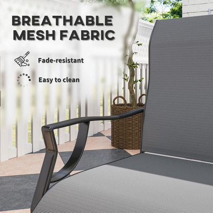 Spring Motion Patio Chairs Set Of 2, Curved High Backrest, All Weather Fabric, Metal Frame Outdoor Dining Sets at Gallery Canada