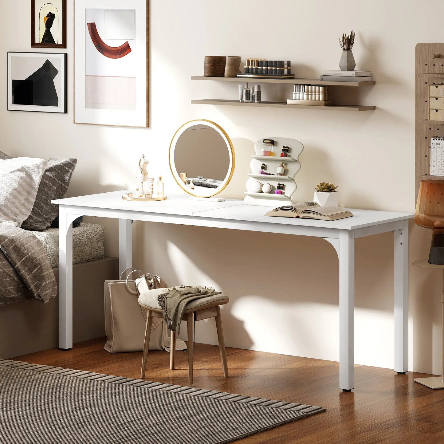 71" Computer Desk, Metal Legs, White Computer Desks at Gallery Canada