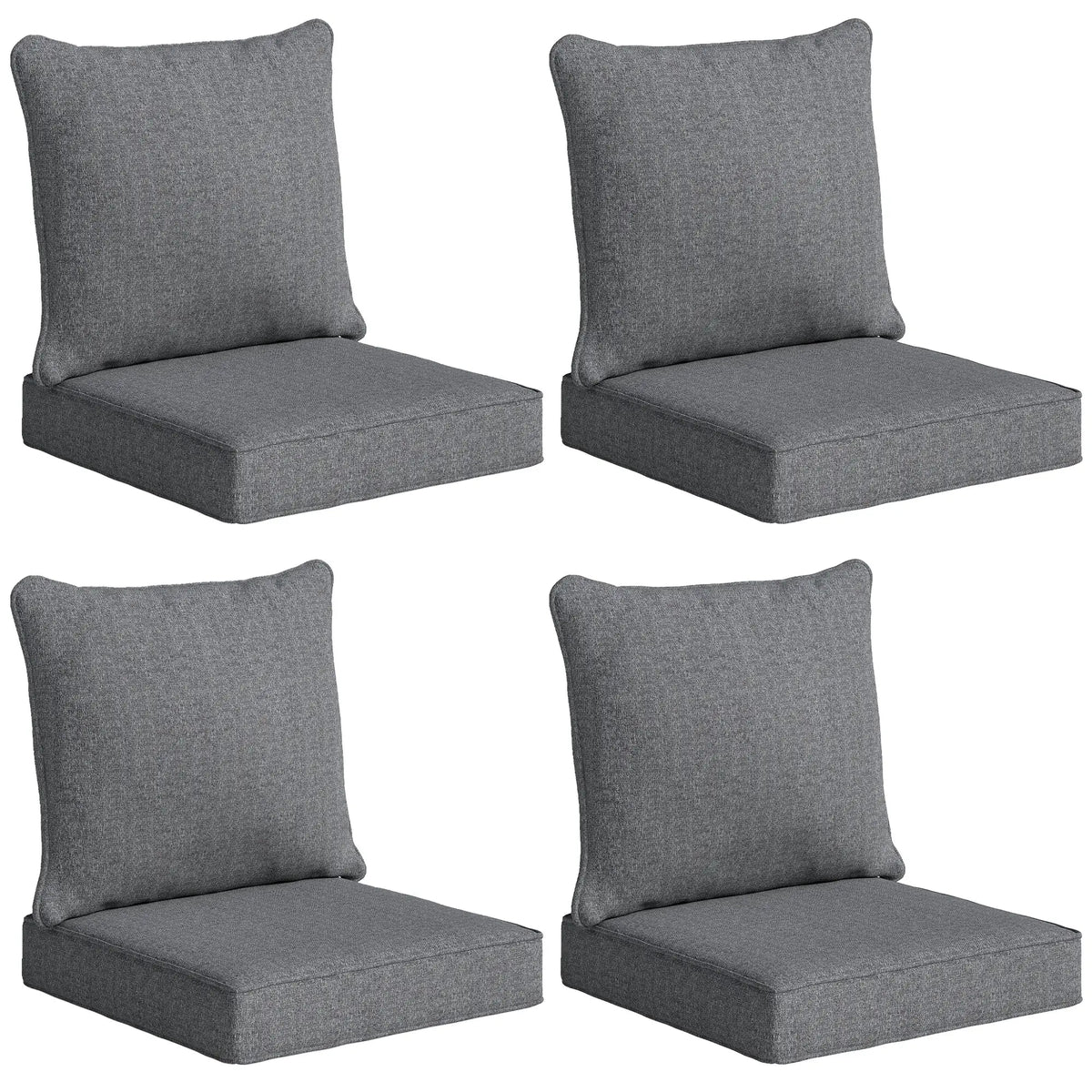 Outdoor Chair Cushions Set Of 4, Fade Resistant, 24" x 24", Grey Patio Chair Cushions at Gallery Canada