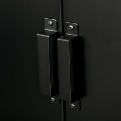 Metal Storage Cabinet, 2 Louvered Doors, Adjustable Shelves, Black Storage Cabinets at Gallery Canada