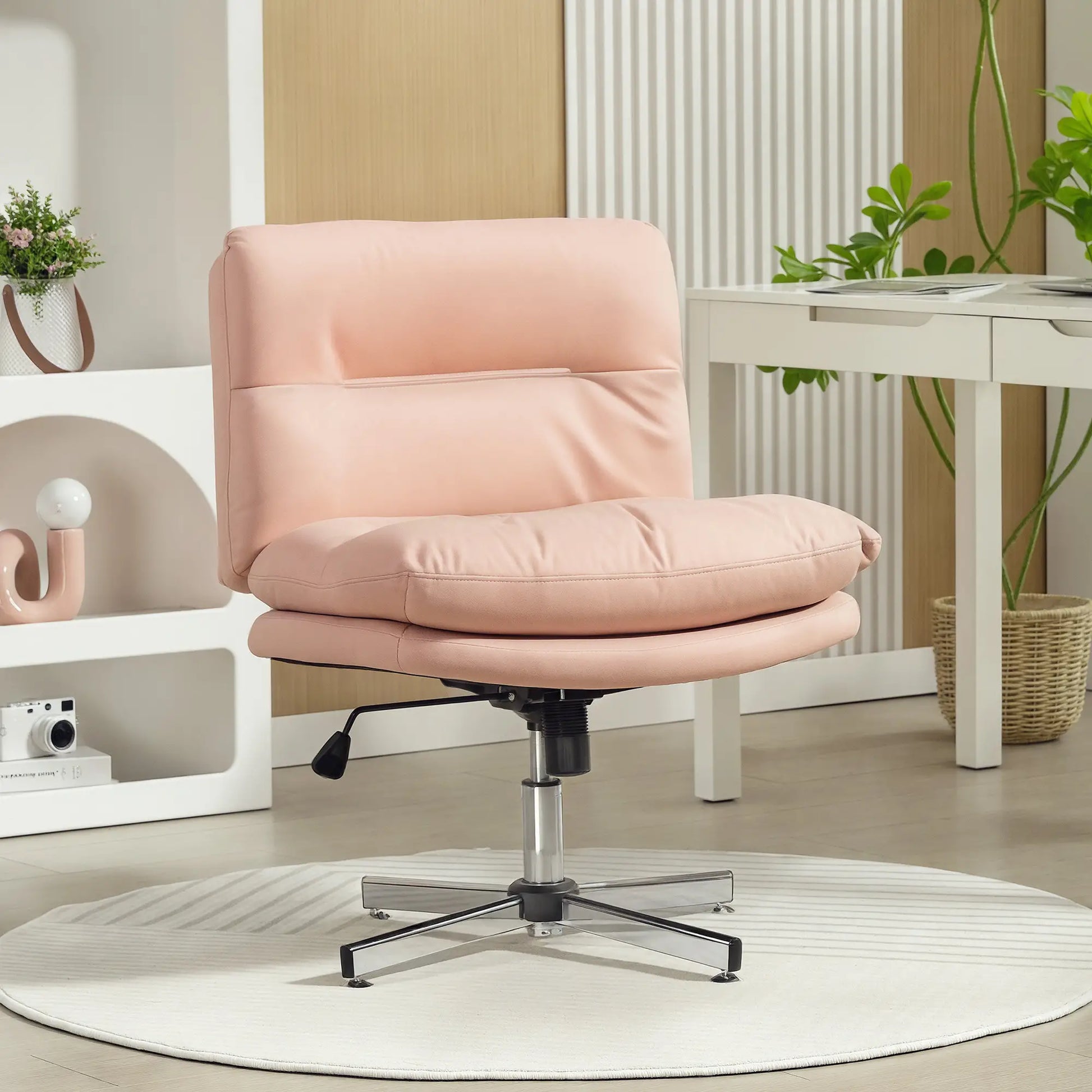 Armless Office Chair, Adjustable Height, Tilt Function, Pink Task Chairs at Gallery Canada