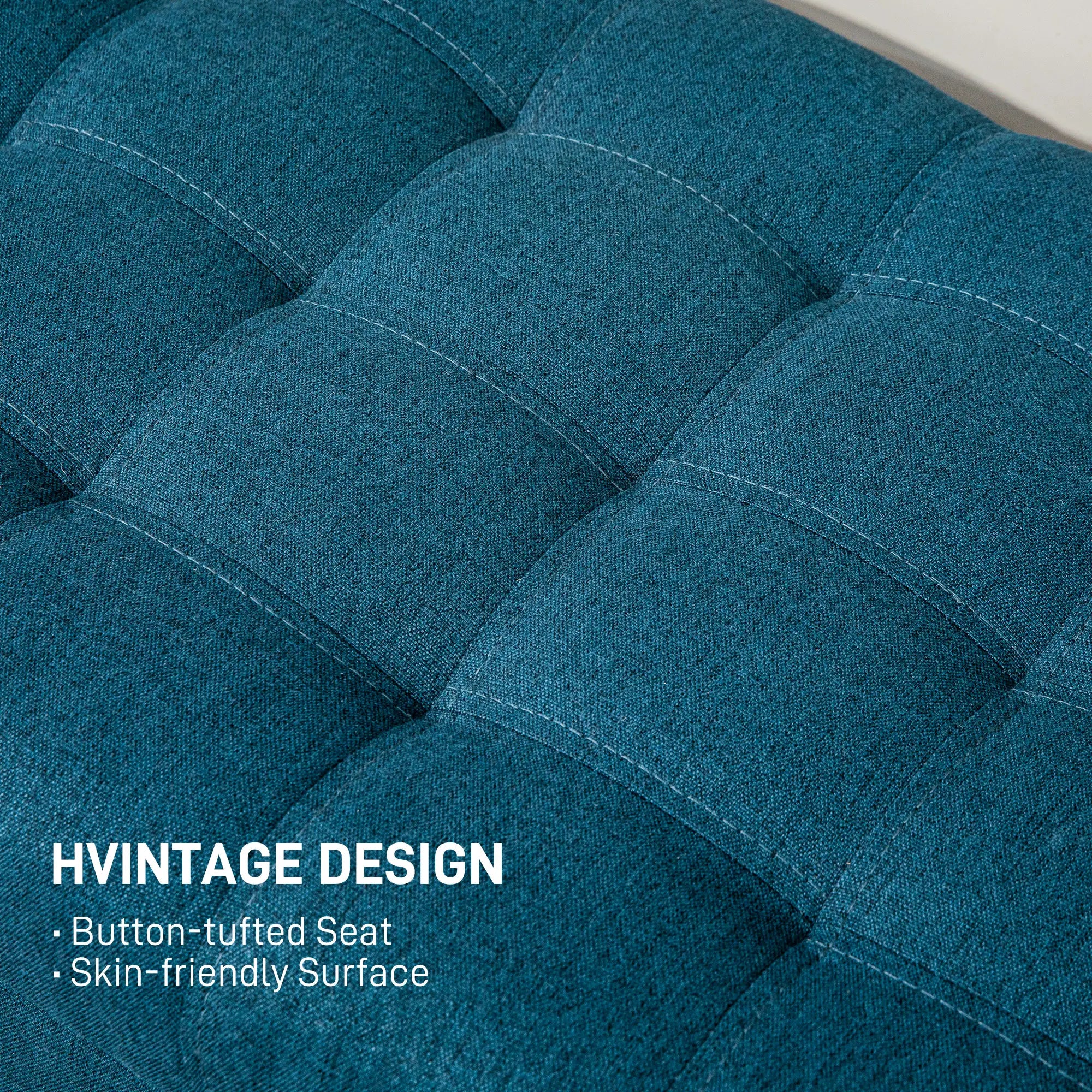 Linen Storage Ottoman, Button Tufted Bench for Bedroom, Blue Storage Ottomans & Benches at Gallery Canada