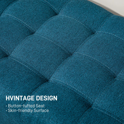Linen Storage Ottoman, Button Tufted Bench for Bedroom, Blue Storage Ottomans & Benches at Gallery Canada