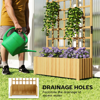 Wooden Raised Garden Bed with Trellis, Elevated Planter Box Wooden Planter Boxes at Gallery Canada