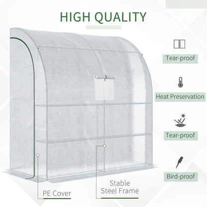 7' x 3' x 7' Walk-In Greenhouse, Roll-Up Mesh Windows, Zipper Door, White Walk In Greenhouses at Gallery Canada