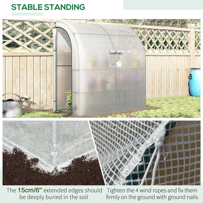 7' x 3' x 7' Walk-In Greenhouse, Roll-Up Mesh Windows, Zipper Door, White Walk In Greenhouses at Gallery Canada