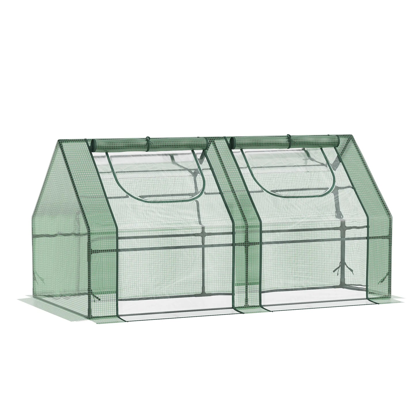 6' x 3' x 3' Portable Mini Greenhouse, Steel Frame, 2 PE Covers, Dark Green Mini Greenhouses at Gallery Canada