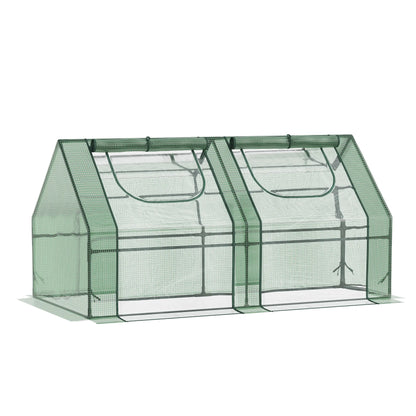 6' x 3' x 3' Portable Mini Greenhouse, Steel Frame, 2 PE Covers, Dark Green Mini Greenhouses at Gallery Canada