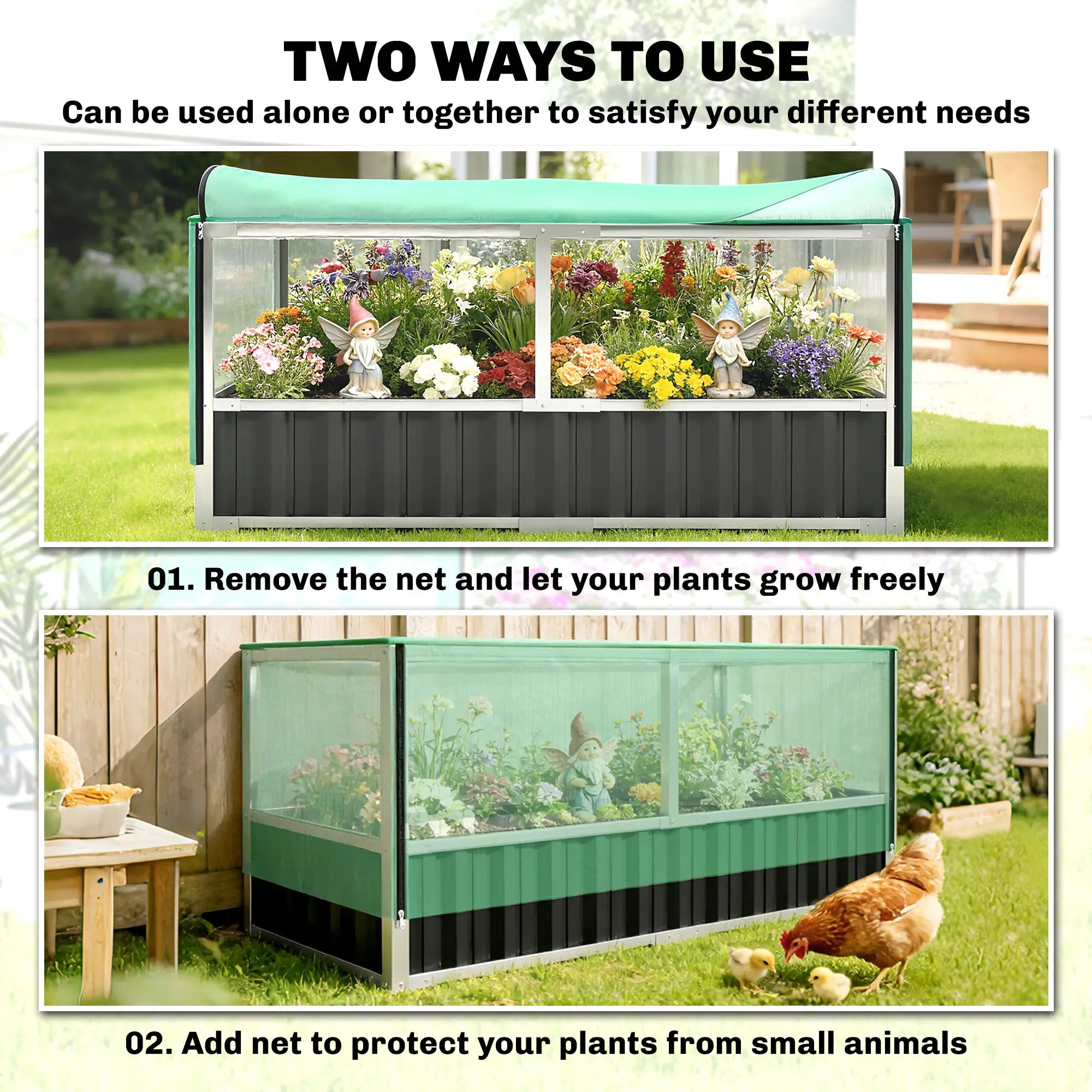 Steel Raised Garden Bed, 5.7 x 3 x 2.3ft, With Cover And Gloves, Dark Grey Galvanized Planter Boxes at Gallery Canada