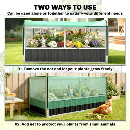 Steel Raised Garden Bed, 5.7 x 3 x 2.3ft, With Cover And Gloves, Dark Grey Galvanized Planter Boxes at Gallery Canada