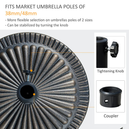 Round Umbrella Base, 31.5 Lbs Resin Stand, Φ19.1, Bronze Umbrella Bases at Gallery Canada