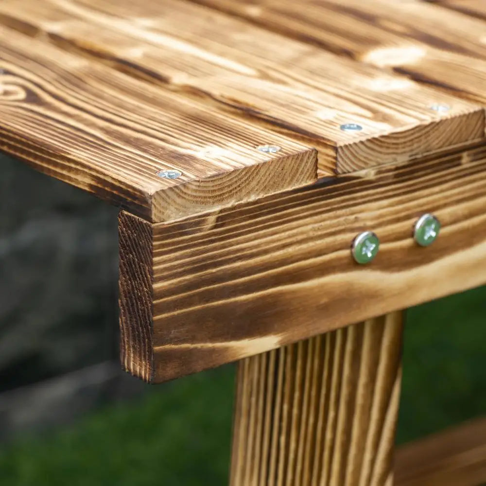 Outdoor Garden Bench, Backless Patio Stool, 43.25" x 15" x 13.75", Carbonized Outdoor Benches at Gallery Canada