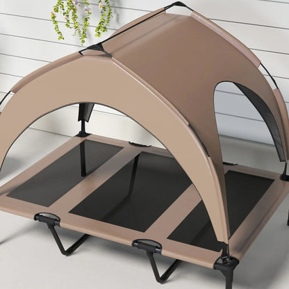 Raised Dog Bed, Cooling Cot with Canopy, Washable Mesh, Large, Coffee Elevated Dog Beds at Gallery Canada
